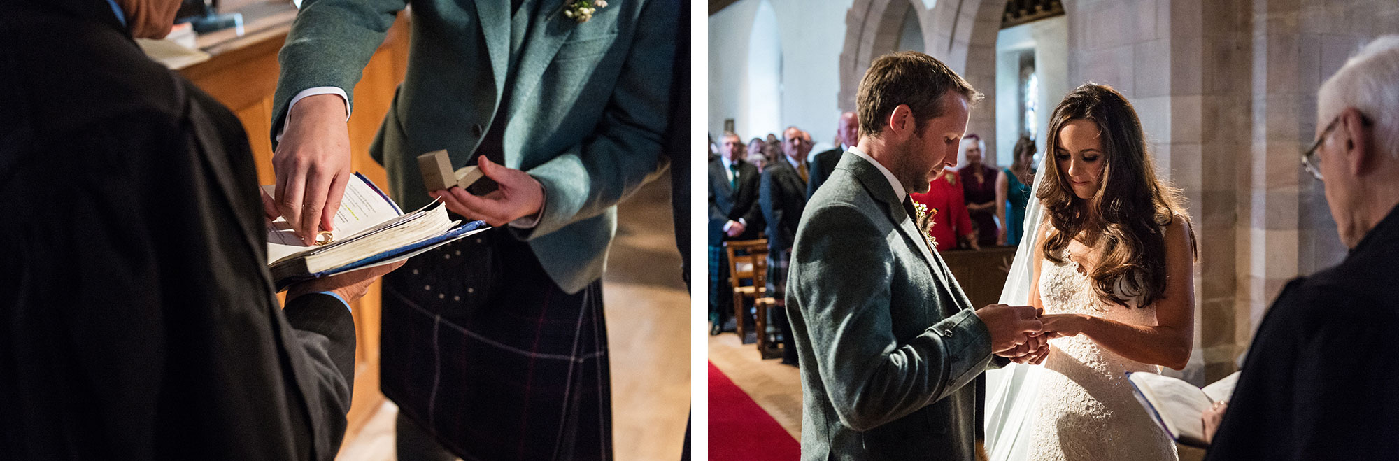 Exchange of rings wedding East Lothian
