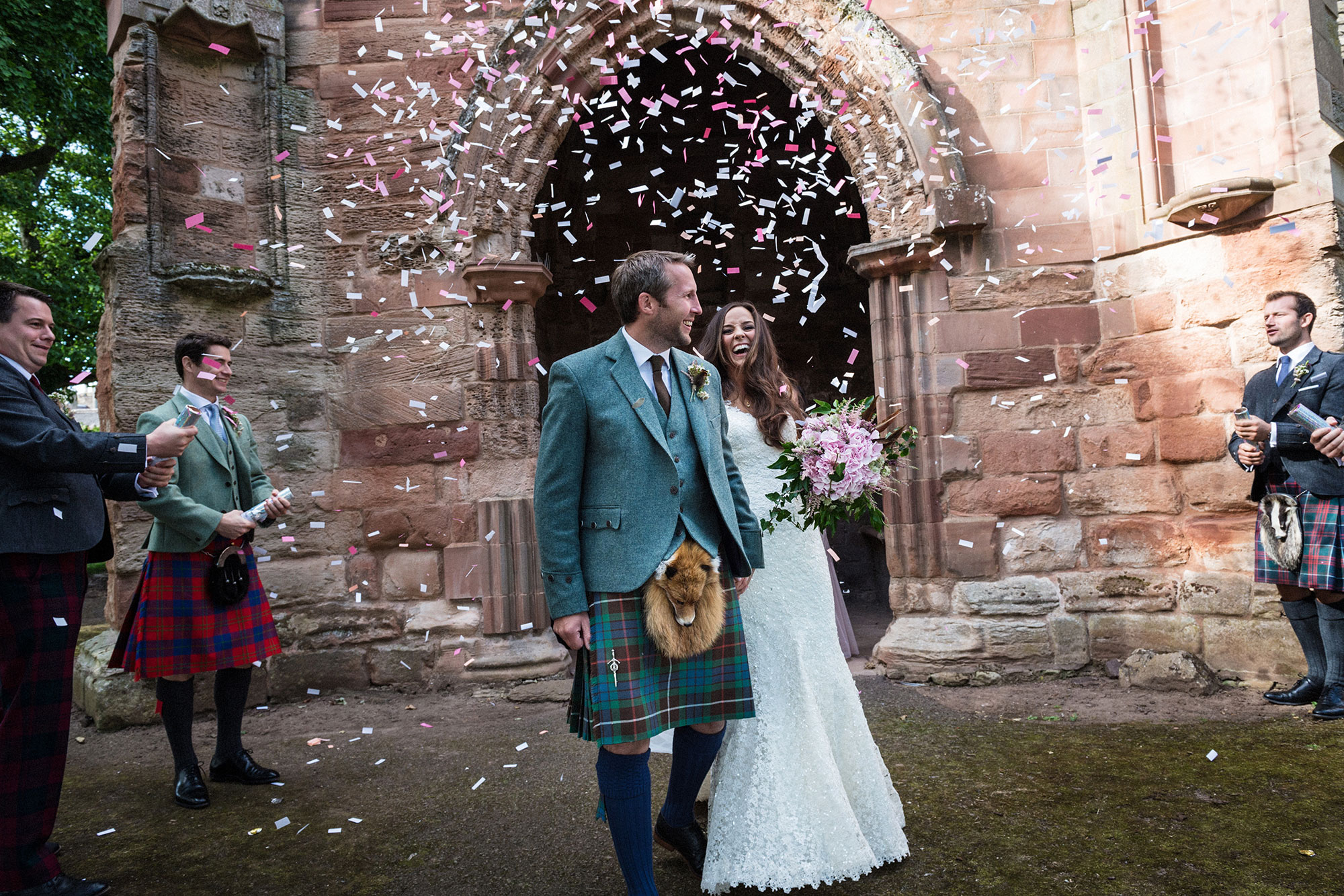 Confetti at wedding North Berwick