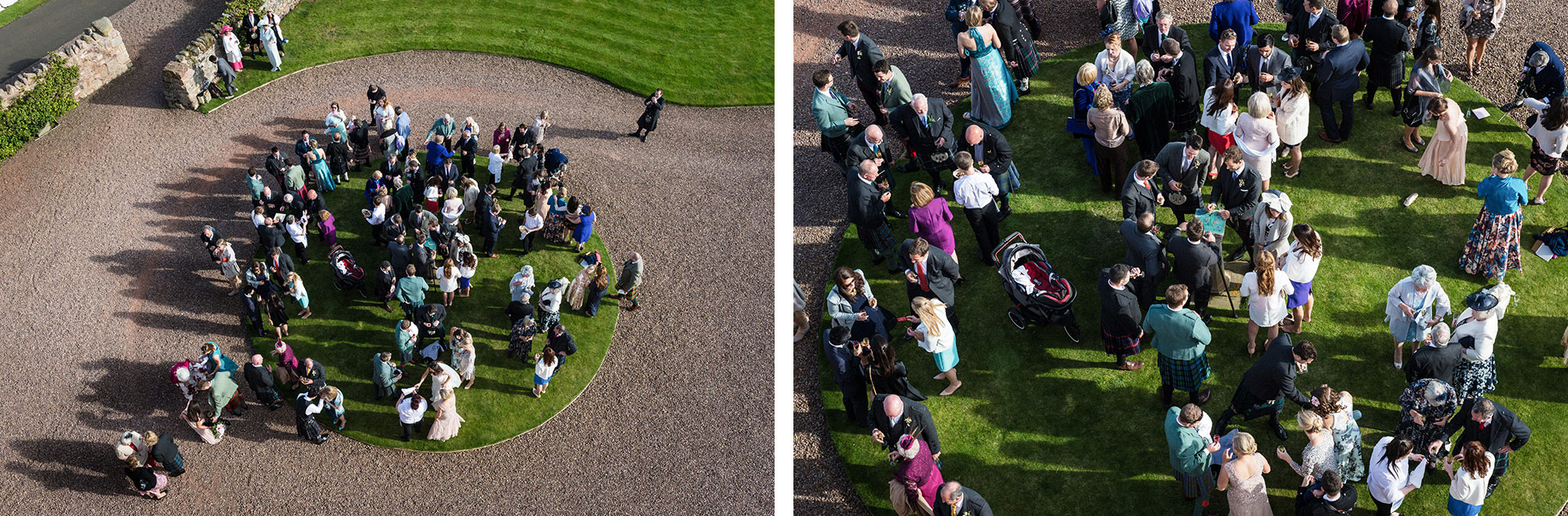 Drinks reception at wedding Fenton Tower