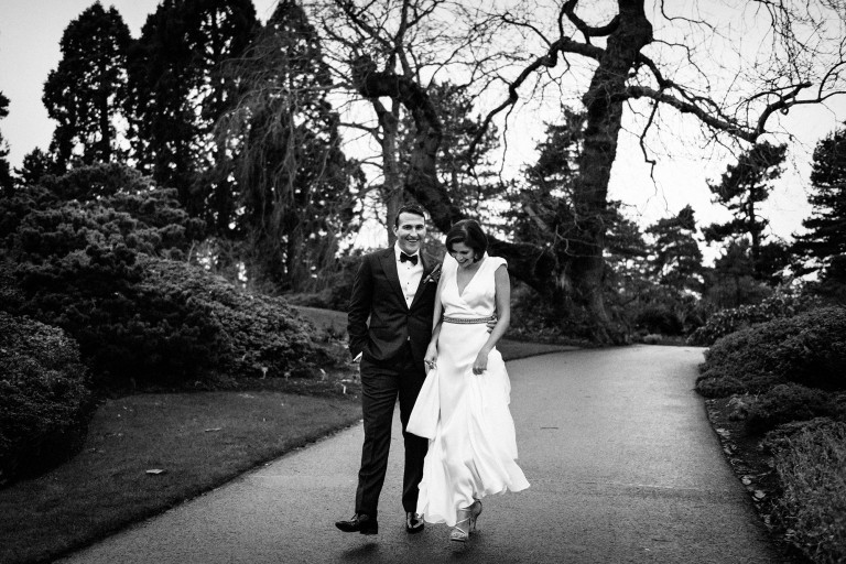 Wedding couple Royal Botanic Garden Edinburgh