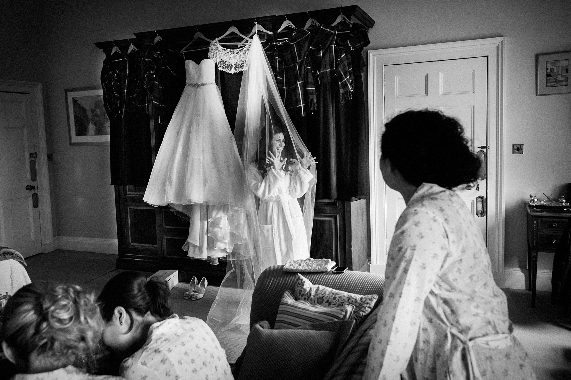 Bride at wedding Dundas Castle Edinburgh
