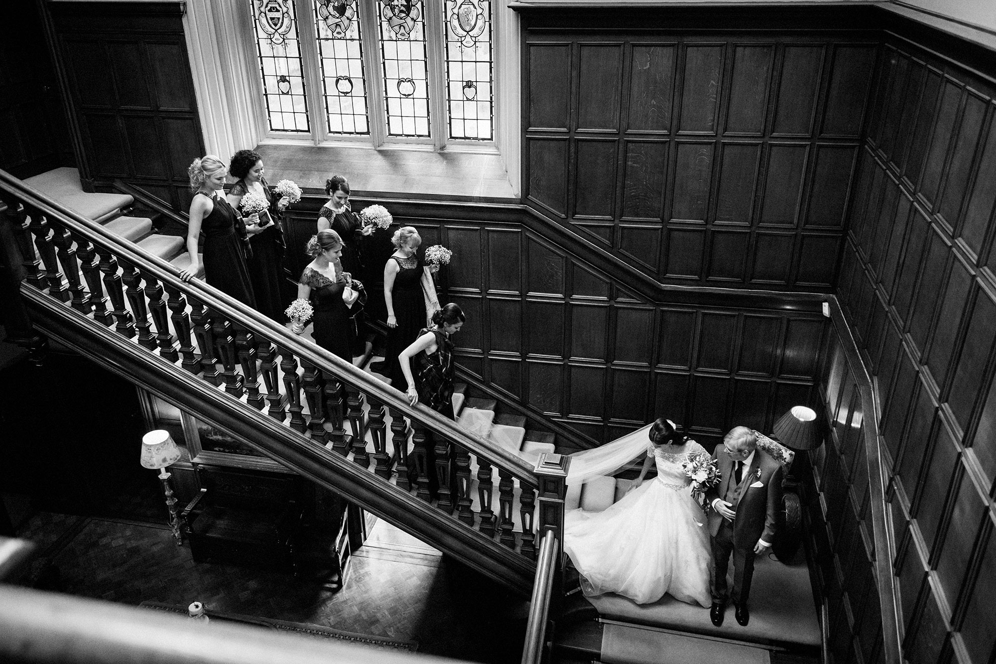 Arrival of bride Dundas Castle Edinburgh wedding photography