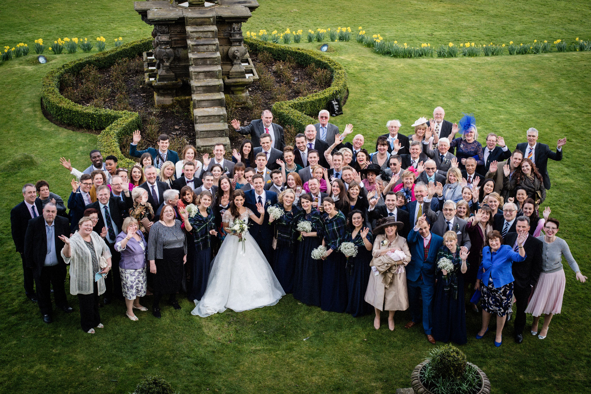 Group photo wedding Dundas Castle Edinburgh