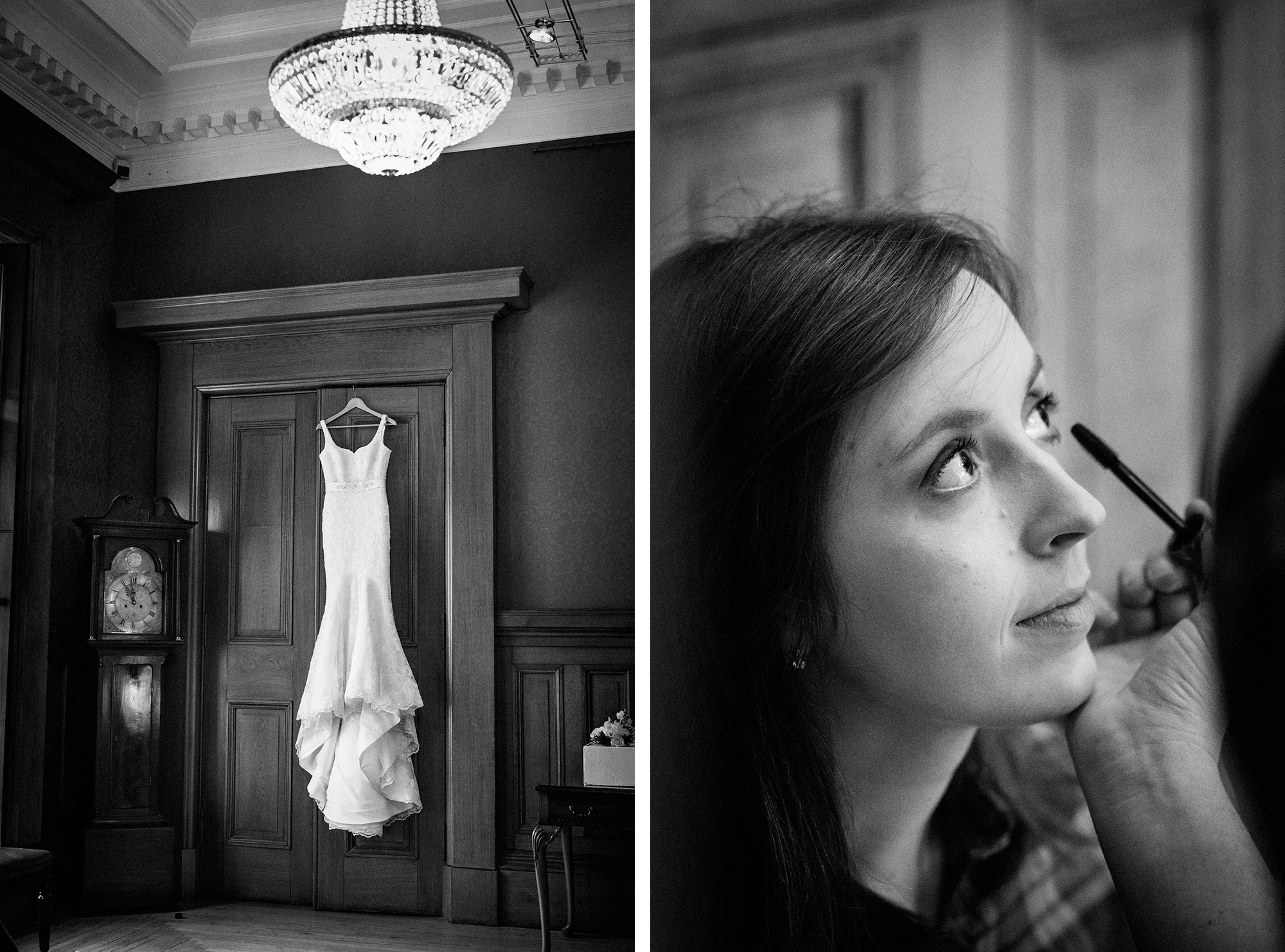Bride getting ready at Surgeons Hall Edinburgh wedding