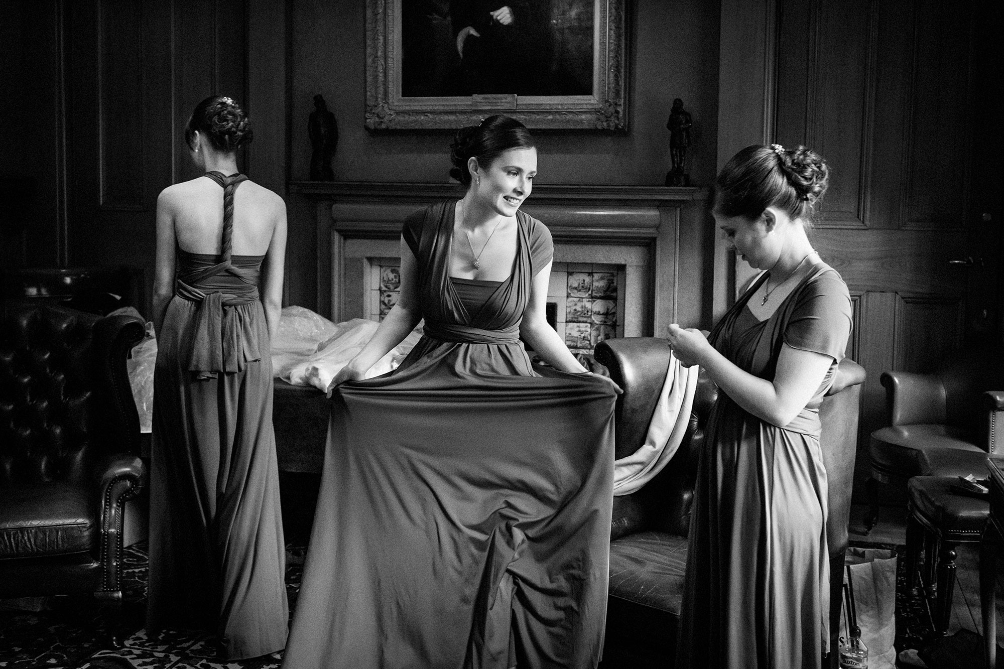 Bridesmaids wedding Surgeons Hall Edinburgh