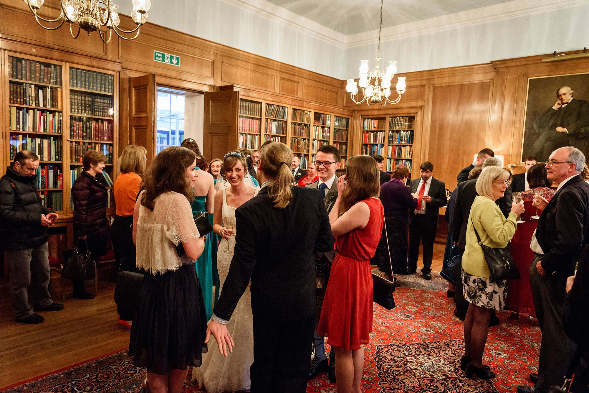 Drinks reception at Surgeons Hall Edinburgh wedding