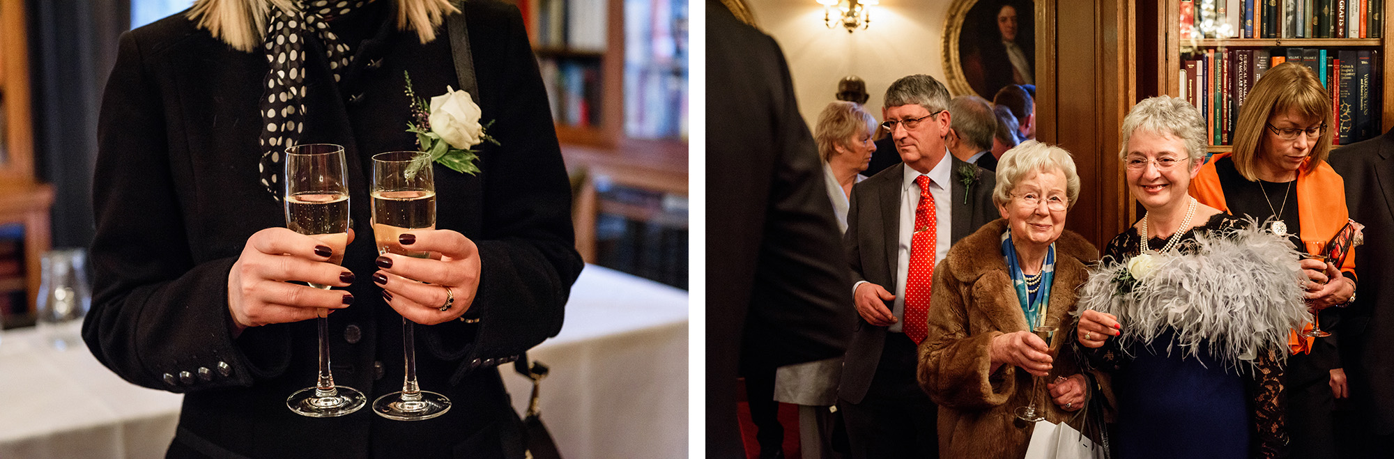 Guests at Surgeons Hall Edinburgh wedding