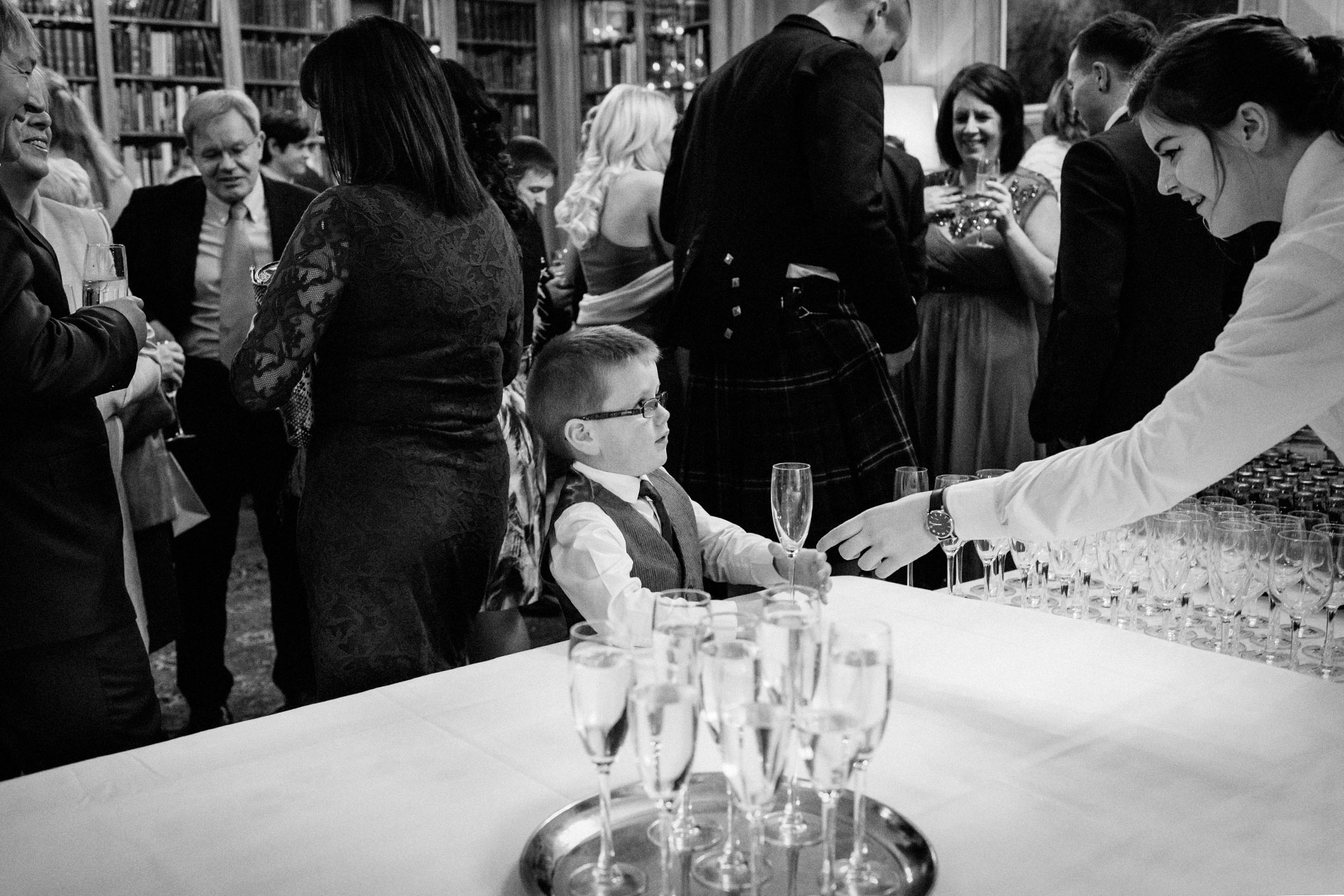 Drinks reception wedding at Surgeons Hall Edinburgh