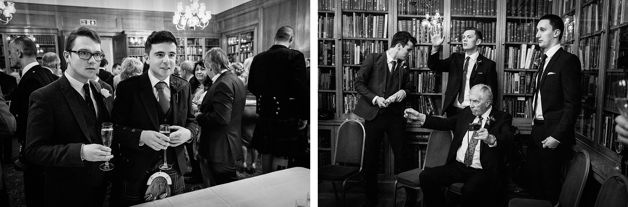Wedding guests at Surgeons Hall Edinburgh