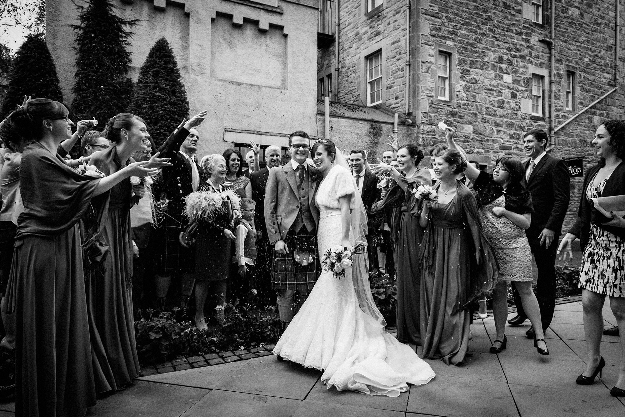 Confetti at Surgeons Hall Edinburgh wedding