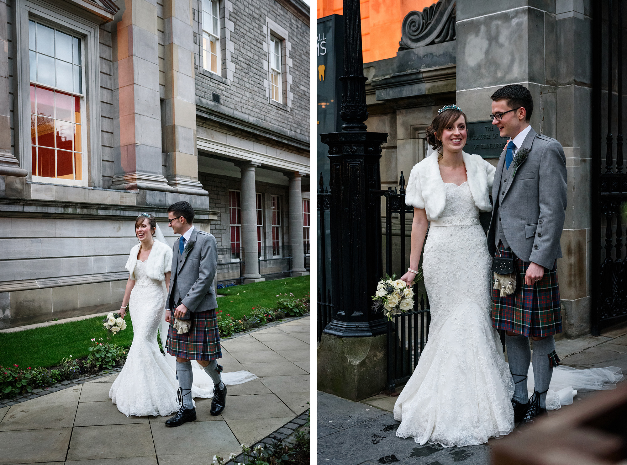 Wedding photo session at Surgeons Hall Edinburgh