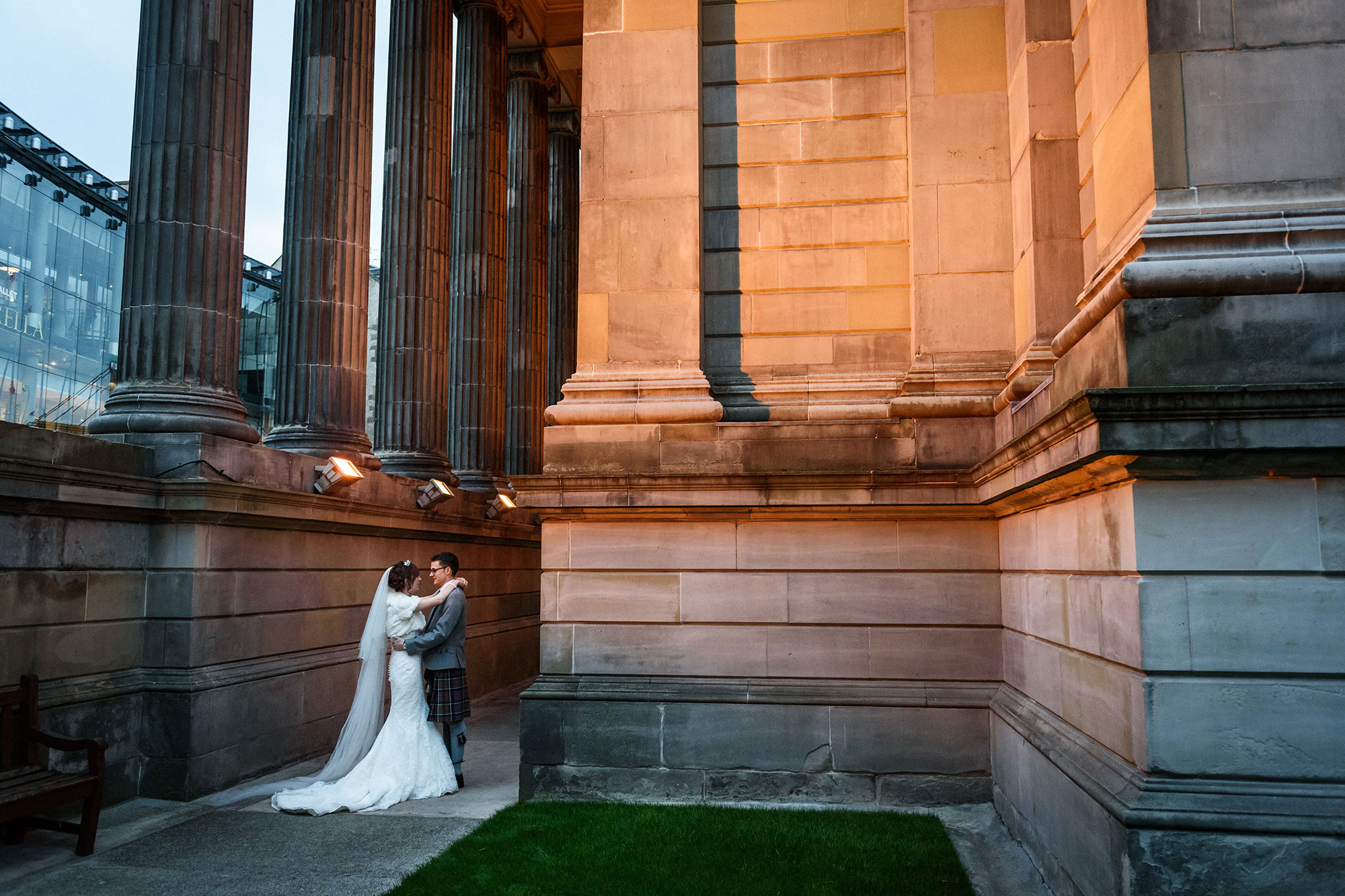 Wedding portrait at Surgeons Hall Edinburgh