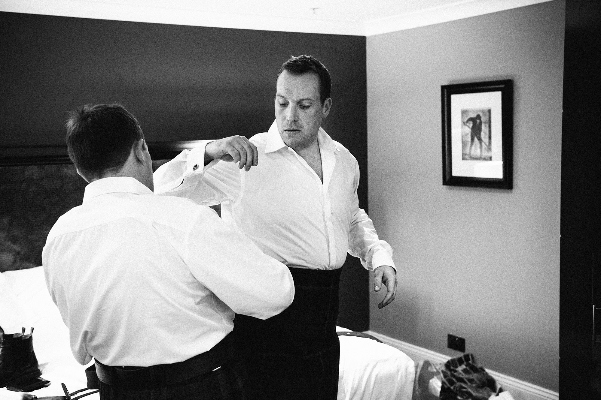 Groom before the wedding Mar Hall Glasgow