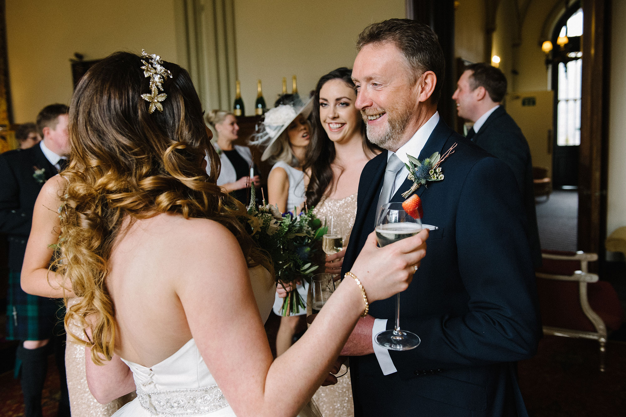 Bride with her father Mar Hall Glasgow wedding