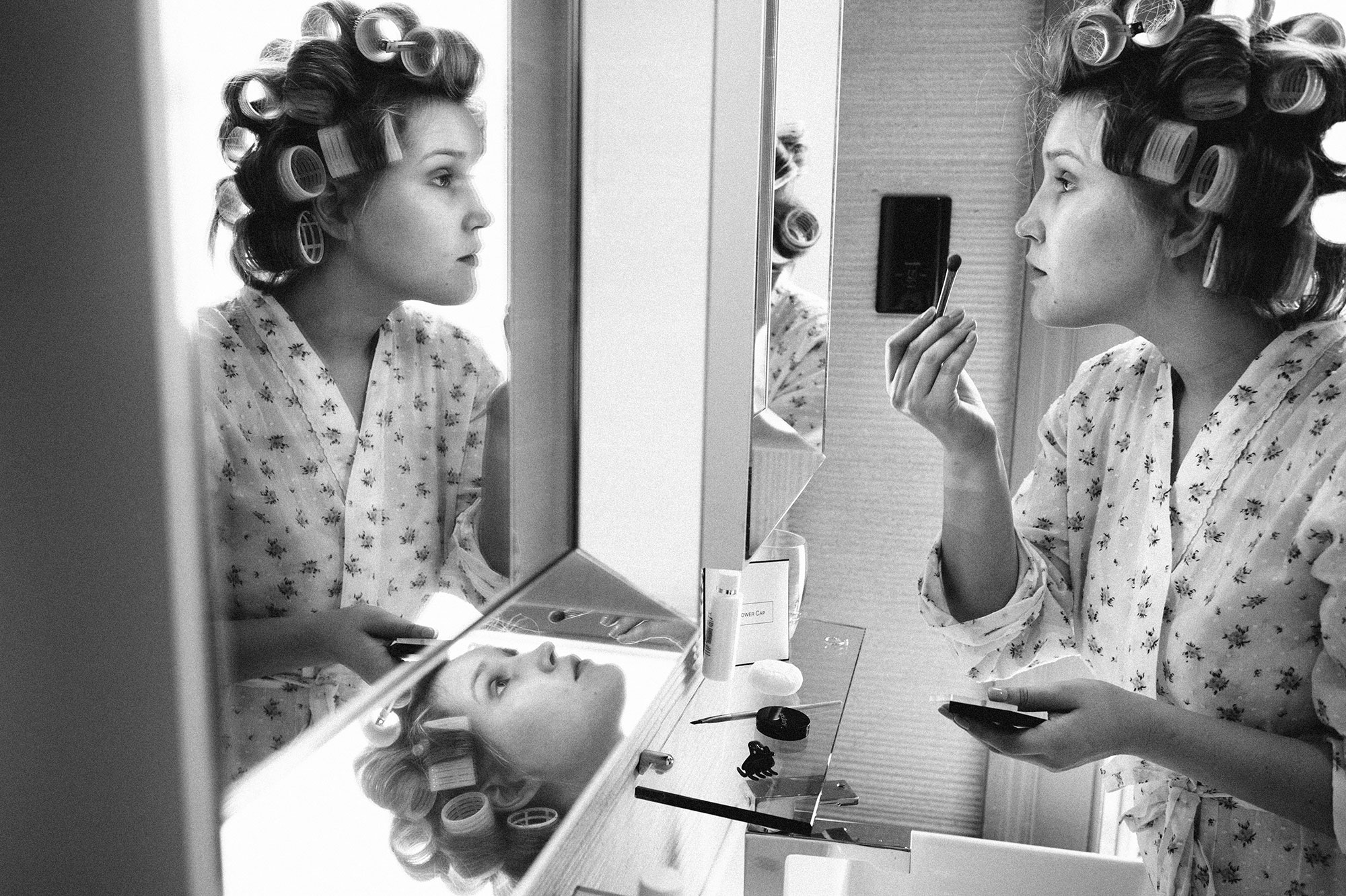 Bride getting ready Edinburgh wedding