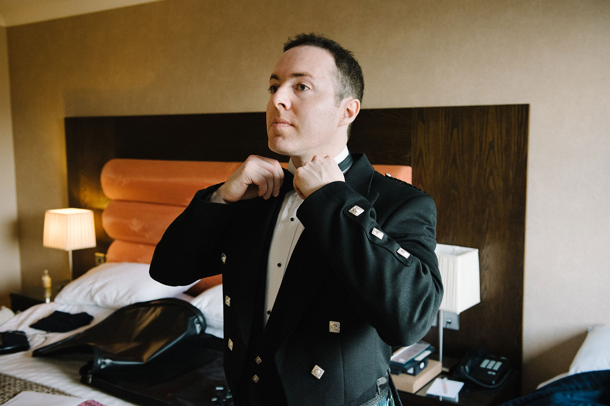 Groom before wedding Edinburgh