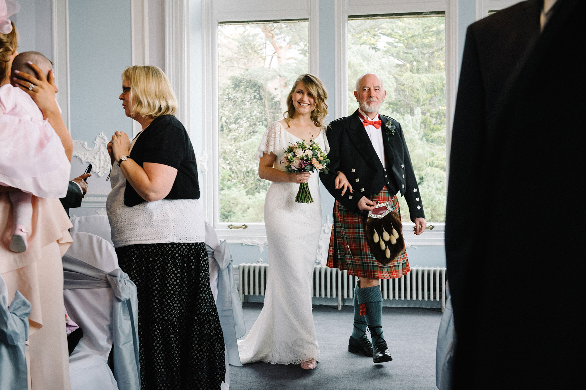 Bridal entrance Edinburgh Zoo wedding photography