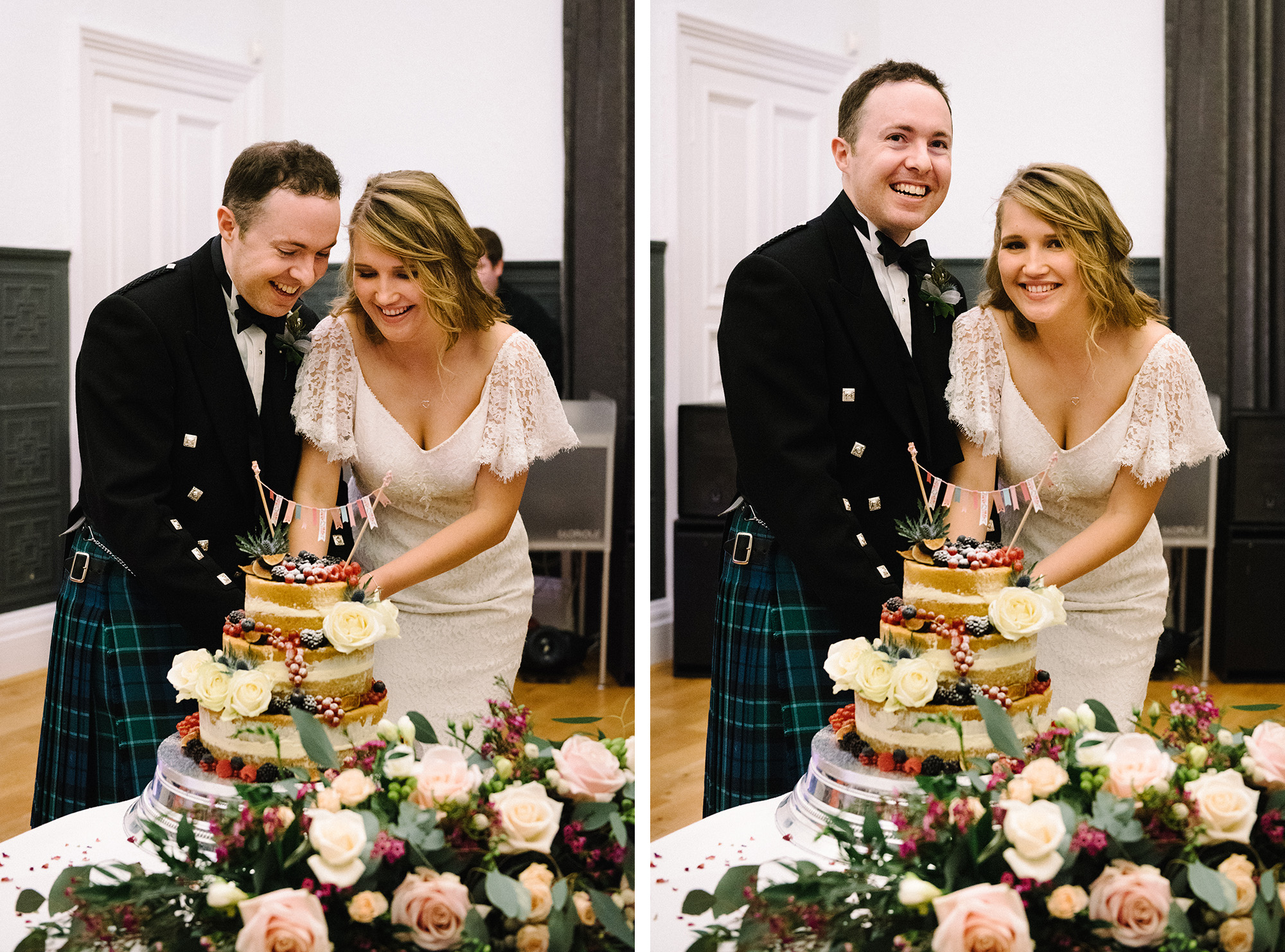 Cutting the cake wedding Edinburgh