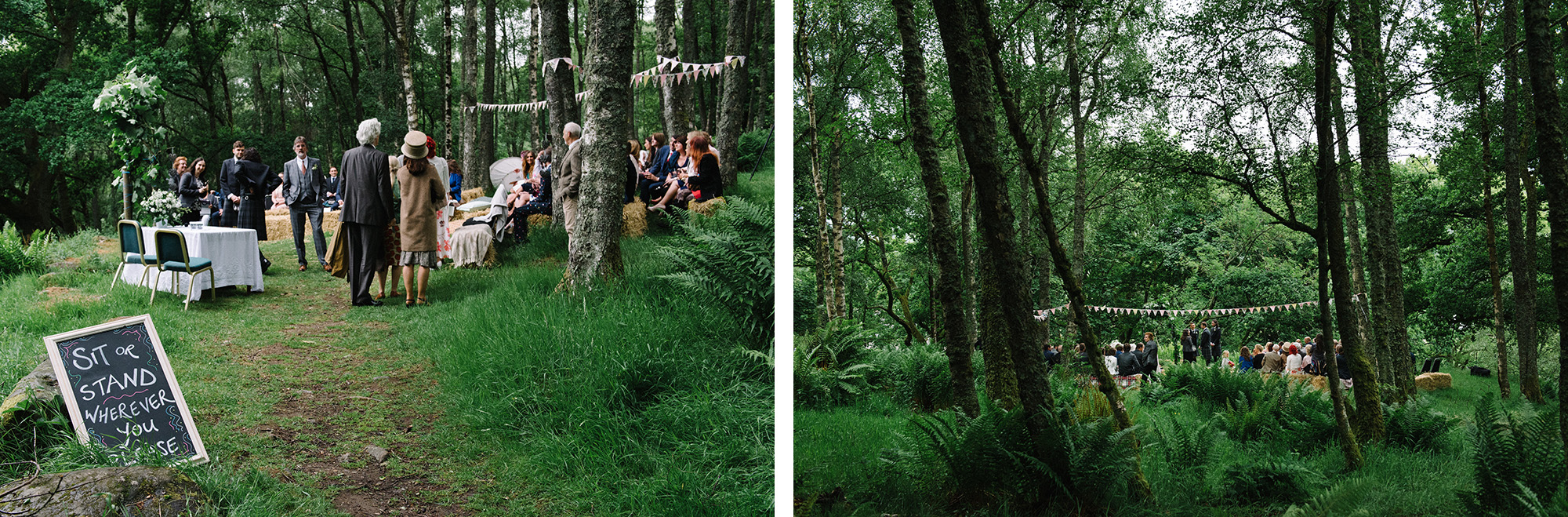 Wedding in the forest Comrie Croft Perth and Kinross