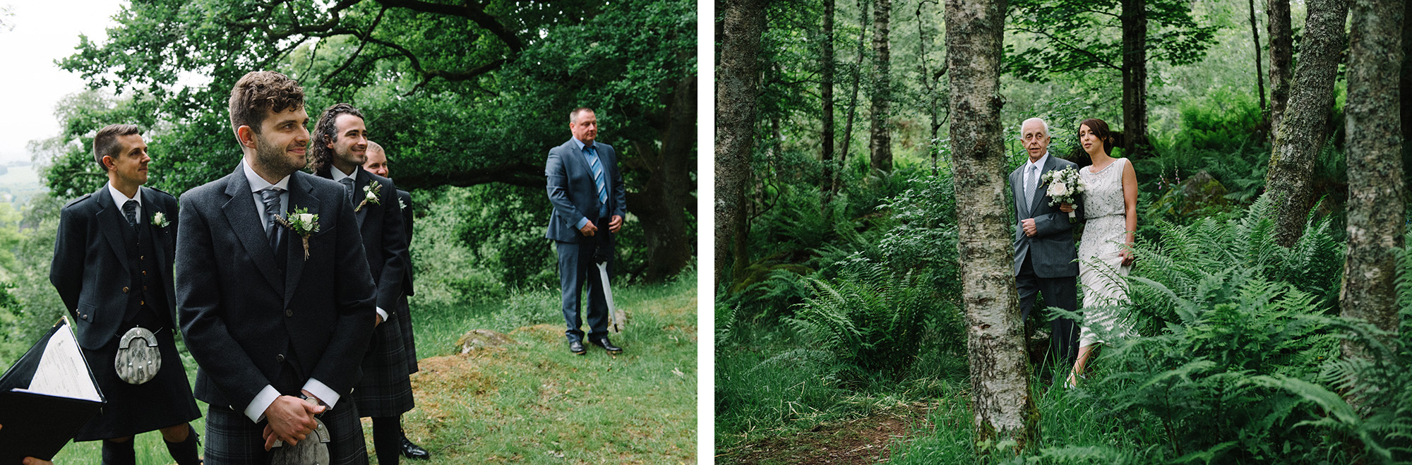 Bridal entrance wedding Comrie Croft Perth and Kinross
