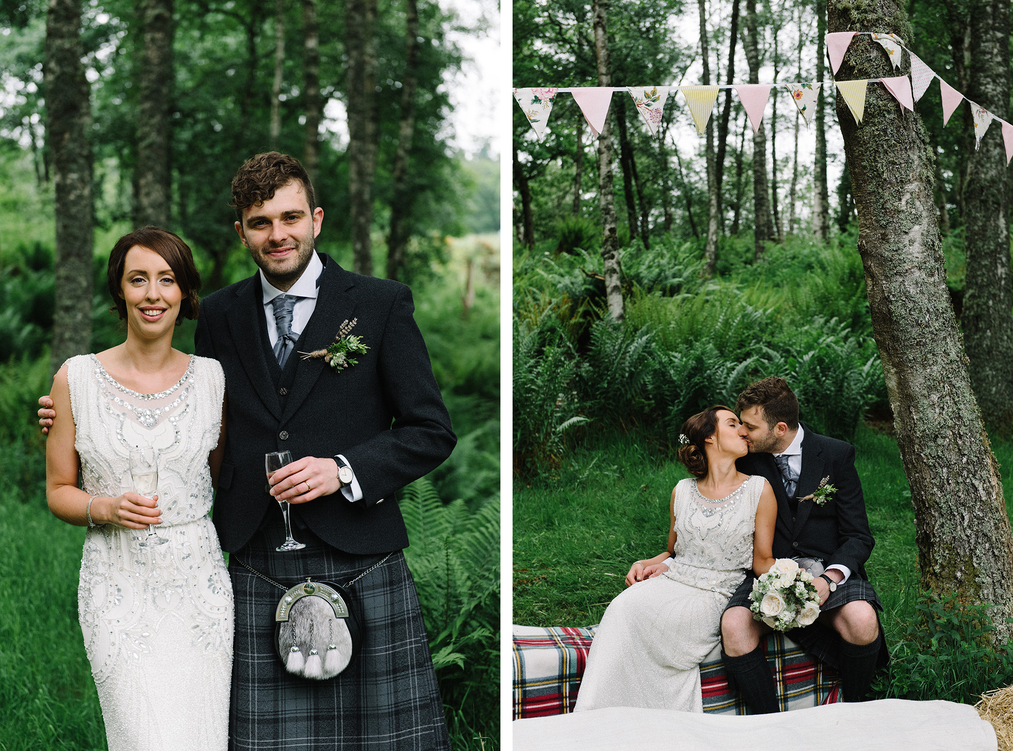 Wedding couple portrait Comrie Croft Perth and Kinross