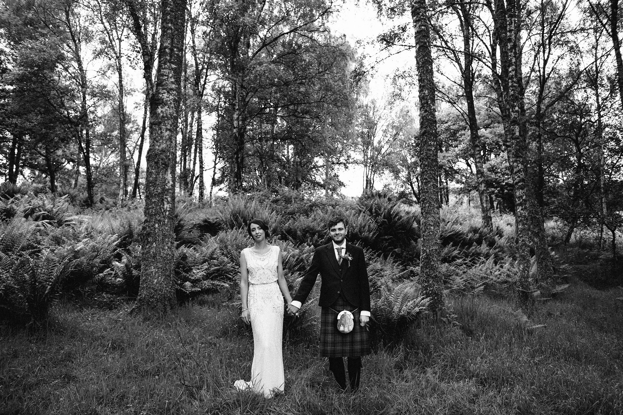 Bride and groom wedding Comrie Croft Perth and Kinross