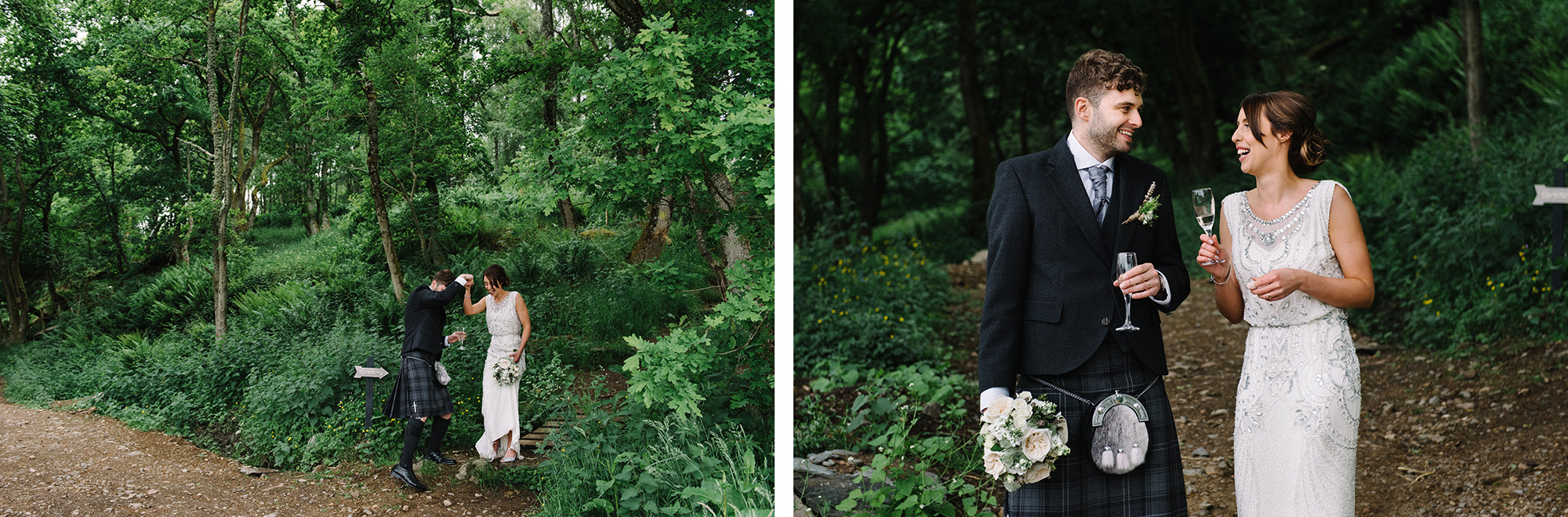 Wedding couple at Comrie Croft Perth and Kinross