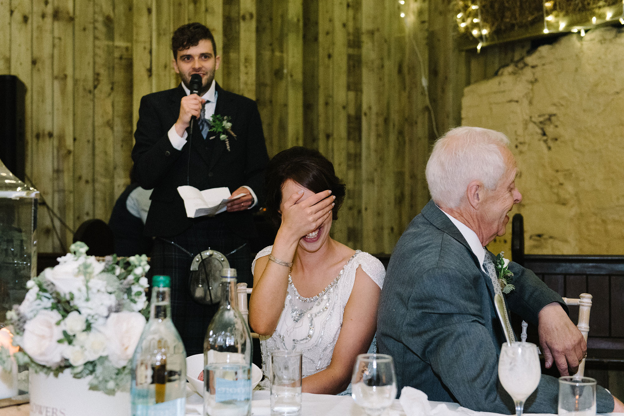 Grooms speech at wedding Comrie Croft Perth and Kinross